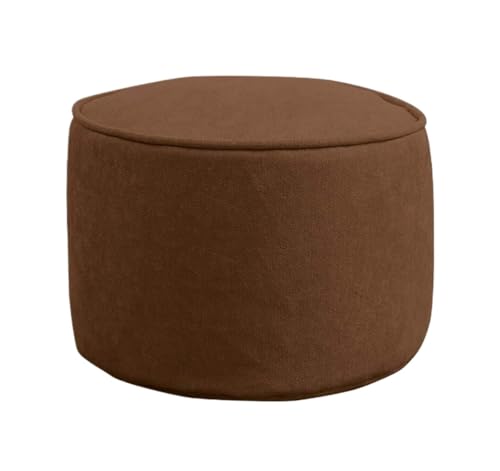 SAGELSHN Fußhocker Fußbank Fußhocker, Rund, Abnehmbar, Waschbar, Fußstütze, 1 Stück Fußablage für Wohnzimmer(Brown) von SAGELSHN