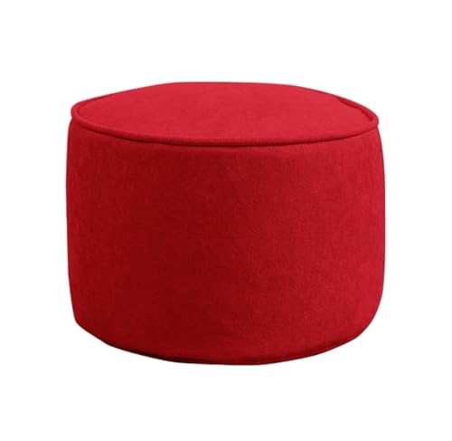 SAGELSHN Fußhocker Fußbank Fußhocker, Rund, Abnehmbar, Waschbar, Fußstütze, 1 Stück Fußablage für Wohnzimmer(Rood) von SAGELSHN