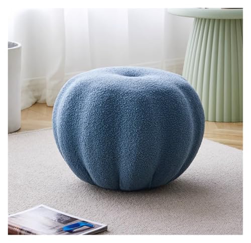 SAGELSHN Fußhocker Fußbank Fußhocker, Runder Hocker, Schuhwechselhocker, Kürbisform, Fußstütze Fußablage für Wohnzimmer(Blue) von SAGELSHN