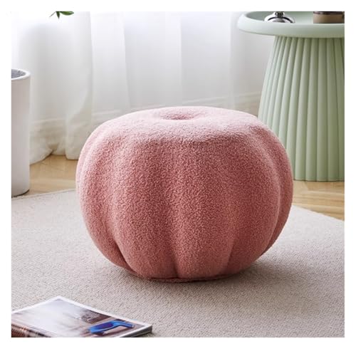 SAGELSHN Fußhocker Fußbank Fußhocker, Runder Hocker, Schuhwechselhocker, Kürbisform, Fußstütze Fußablage für Wohnzimmer(Pink) von SAGELSHN