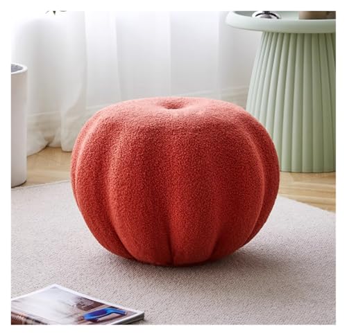 SAGELSHN Fußhocker Fußbank Fußhocker, Runder Hocker, Schuhwechselhocker, Kürbisform, Fußstütze Fußablage für Wohnzimmer(Rood) von SAGELSHN