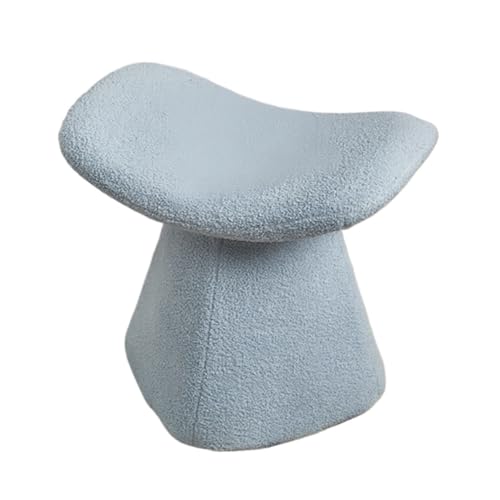 SAGELSHN Fußhocker Fußbank Fußhocker Mit Gepolstertem Sitz, Teddy-Samt, Geschwungener Ankleidestuhl Fußablage für Wohnzimmer(Blue) von SAGELSHN