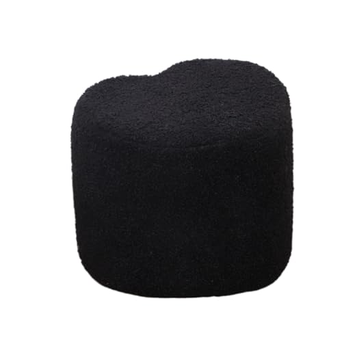 SAGELSHN Fußhocker Fußbank Herzförmiger Fußhocker, Leicht, Kunstlammwolle, Modernes Dekor Fußablage für Wohnzimmer(Black) von SAGELSHN