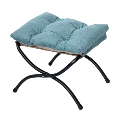 SAGELSHN Fußhocker Fußbank Klappbarer Fußstützenhocker Accent Padded Sofa Fußhocker for Lazy Chair Fußablage für Wohnzimmer(Blue) von SAGELSHN