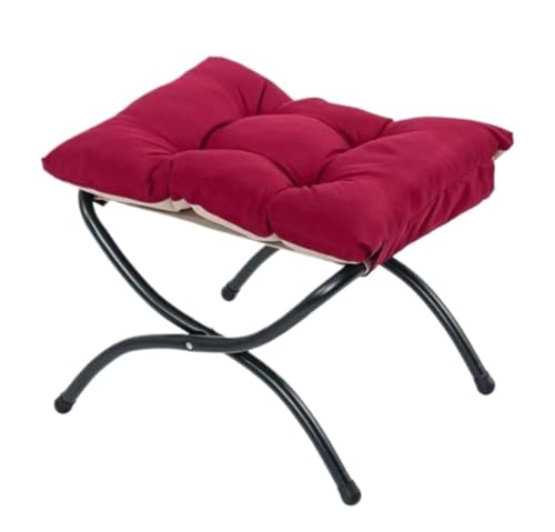 SAGELSHN Fußhocker Fußbank Klappbarer Fußstützenhocker Accent Padded Sofa Fußhocker for Lazy Chair Fußablage für Wohnzimmer(Rood) von SAGELSHN