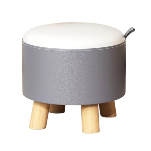 SAGELSHN Fußhocker Fußbank Mehrere Funktionale Kleine Fußhocker, Tragbare Griffe, Massivholzrahmen Fußablage für Wohnzimmer(Gray) von SAGELSHN