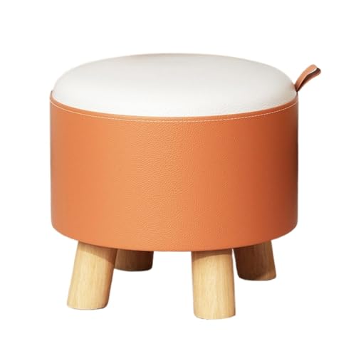 SAGELSHN Fußhocker Fußbank Mehrere Funktionale Kleine Fußhocker, Tragbare Griffe, Massivholzrahmen Fußablage für Wohnzimmer(Orange) von SAGELSHN