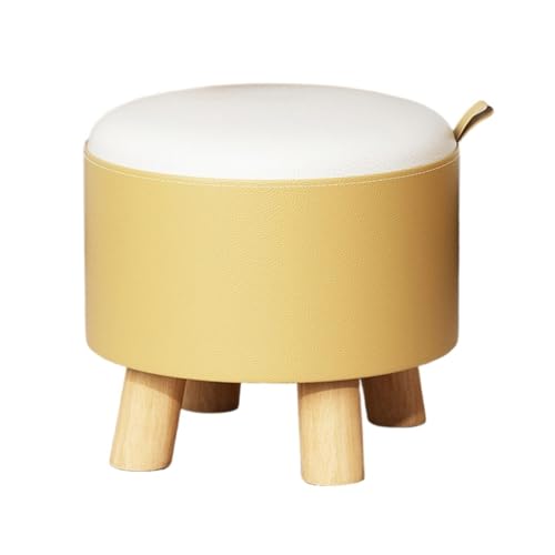 SAGELSHN Fußhocker Fußbank Mehrere Funktionale Kleine Fußhocker, Tragbare Griffe, Massivholzrahmen Fußablage für Wohnzimmer(Yellow) von SAGELSHN