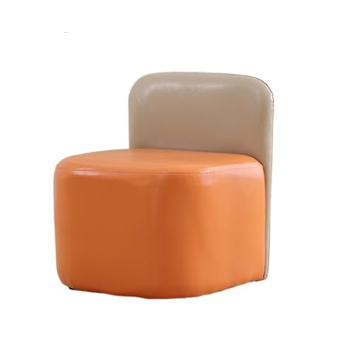 SAGELSHN Fußhocker Fußbank Moderner Fußhocker Mit Rückenlehne, Gepolsterte Fußstütze Aus Kunstleder Fußablage für Wohnzimmer(Orange) von SAGELSHN