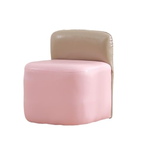 SAGELSHN Fußhocker Fußbank Moderner Fußhocker Mit Rückenlehne, Gepolsterte Fußstütze Aus Kunstleder Fußablage für Wohnzimmer(Pink) von SAGELSHN