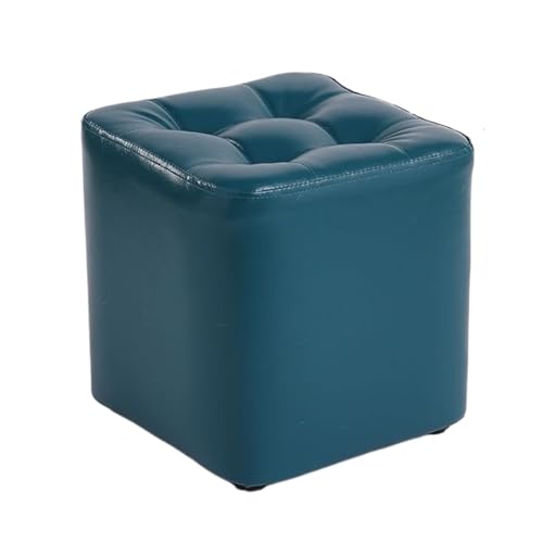 SAGELSHN Fußhocker Fußbank Moderner Quadratischer Fußhocker Aus Leder for Den Eingangsbereich des Wohnzimmers Fußablage für Wohnzimmer(Grün) von SAGELSHN
