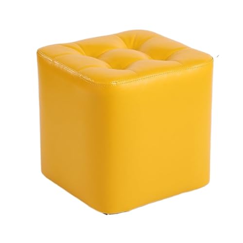 SAGELSHN Fußhocker Fußbank Moderner Quadratischer Fußhocker Aus Leder for Den Eingangsbereich des Wohnzimmers Fußablage für Wohnzimmer(Yellow) von SAGELSHN