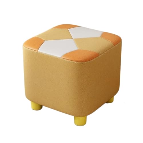 SAGELSHN Fußhocker Fußbank Multifunktionaler Quadratischer Fußhocker, Atmungsaktives Gewebe, Weiches Kissen Fußablage für Wohnzimmer(Yellow) von SAGELSHN
