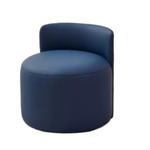 SAGELSHN Fußhocker Fußbank Rückenlehne Fußhocker Schuhbank Runder Niedriger Stuhl Dickes Polster Fußablage für Wohnzimmer(Blue) von SAGELSHN