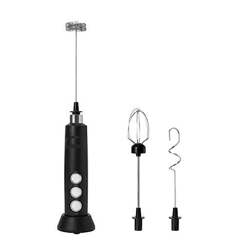 SAGELSHN Milchaufschäumer Latte Elektrischer Milchaufschäumer, Handküchengeräte, Getränkeaufschäumer, Edelstahl-Schneebesen-Mixer Milchschäumer für Kaffee(Black) von SAGELSHN