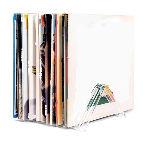 SAGELSHN Schallplattenständer Acryl CD-Displayständer Album Schallplatte Transparent Displayständer Vinyl Home Storage Ständer Desktop Plattenregal Vinyl Regal von SAGELSHN