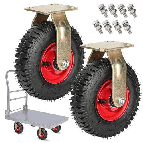 2pcs Geräuschlose Schwerlast Räder, Transportwagen Gummiräder Mit Bremse, Ø 20/25cm Luftreifen Gummi Rollen, Lenkrolle Luftrad Vakuum, Für Trolleys, Möbelroller, Werkbank Rollen 2pcs Geräuschlose Schwerlast Räder, Transportwagen Gummiräder Mit Bremse, Ø 20/25cm Luftreifen Gummi Rollen, Lenkrolle Luftrad Vakuum, Für Trolleys, Möbelroller, Werkbank Rollen von SAGIDAR