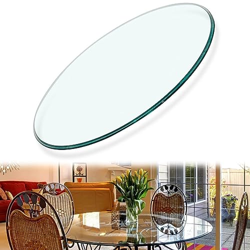 SAGIDAR Bodenplatte Glasscheibe Klar Durchsichtig Rund Glass, Tisch Glasplatte Ersatzteil Platte Esstisch 450MM 480MM 500MM, Glasscheibe Transparent Rund Tischplatte Glasplatte von SAGIDAR