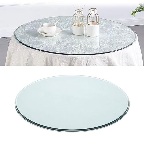 SAGIDAR Rund Tischplatte Glasplatte, Transparent, Modern, 8mm Dicke, 350mm bis 1000mm Durchmesser, Für Bürotisch, Esstisch, Couchtisch uvm. von SAGIDAR