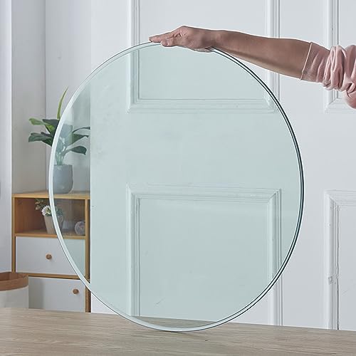 SAGIDAR Tischplatte Sicherheitsglas, Rund Tischplatte Glasplatte, Sicherheitsglas Klarglas, Tisch Glasplatte Platte Esstisch, Transparenter Tischschutz, 40CM 50CM 65CM 80CM 100CM von SAGIDAR