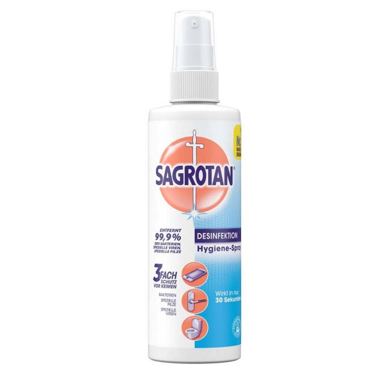 SAGROTAN Hygiene-Pumpspray 250 ml Oberflächen-Desinfektionsmittel (1-St. Entfernt 99,9% der Bakterien) von SAGROTAN