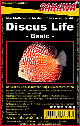 Fischfutter Frostfutter 100g Blister viele Sorten freie Auswahl für alle Zierfische und Marine Fische (MW) (Discusfutter Basic auf Basis von Meeresfrüchten 100g Blister) von SAHAWA