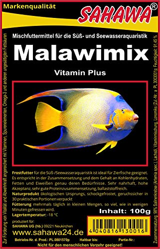 Fischfutter Frostfutter 100g Blister viele Sorten freie Auswahl für alle Zierfische und Marine Fische (MW) (Malawi-Mix 100g Blister) von SAHAWA