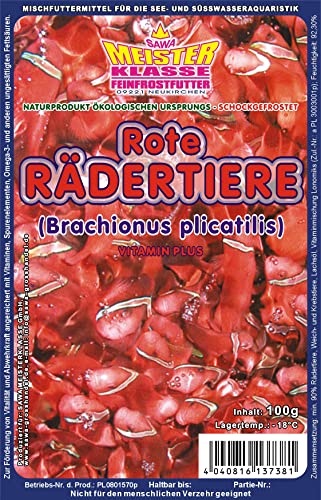 Fischfutter Frostfutter 100g Blister viele Sorten freie Auswahl für alle Zierfische und Marine Fische (MW) (Rote Rädertierchen 100g Blister (MW)) von SAHAWA