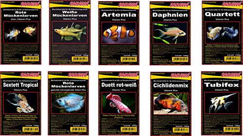 Frostfutter Fischfutter Aquarium Freie Auswahl viele Sorten 10 x 100g Blister Zierfischfutter wählen Sie Ihre Sorten selbst nach Kauf per Mail Frostfutter Fischfutter Aquarium Freie Auswahl viele Sorten 10 x 100g Blister Zierfischfutter wählen Sie Ihre Sorten selbst nach Kauf per Mail von SAHAWA