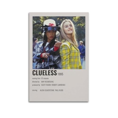 SAHEAWEBWBAE CLUELESS Poster, ästhetische Wandkunst, Leinwand, Vintage-Poster, dekoratives Gemälde, Wohnzimmer, Schlafzimmer, Dekoration, 30 x 45 cm, ungerahmter Stil von SAHEAWEBWBAE