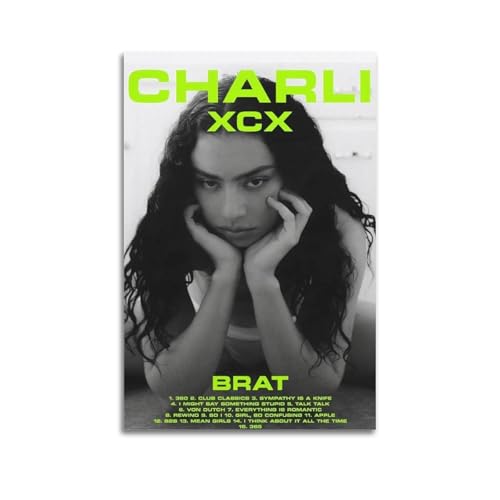 SAHEAWEBWBAE Charli XCX Album-Poster, ästhetische Wandkunst, Leinwand, Vintage-Poster, dekoratives Gemälde, Wohnzimmer, Schlafzimmer, Dekoration, 30 x 45 cm, ungerahmter Stil von SAHEAWEBWBAE