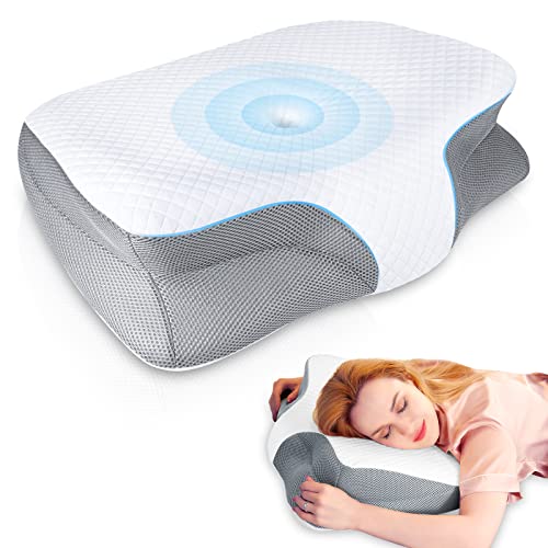 SAHEYER Nackenkissen Kopfkissen Orthopädisches Kissen, Memory Foam Kissen Abnehmbares und Ergonomisches Kopfkissen Nackenstützkissen für Lindert Effektiv Nackenschmerzen und Schulterschmerzen von SAHEYER