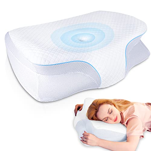 SAHEYER Nackenkissen Kopfkissen Orthopädisches Kissen, Memory Foam Kissen Abnehmbares und Ergonomisches Kopfkissen Nackenstützkissen für Lindert Effektiv Nackenschmerzen und Schulterschmerzen von SAHEYER