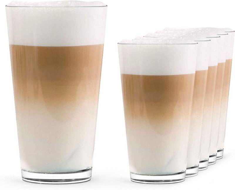 SAHM Latte-Macchiato-Glas Latte Macchiato Gläser Set 6 STK - Kaffee Latte Gläser, Edles Glas, 100% recycelbar von SAHM