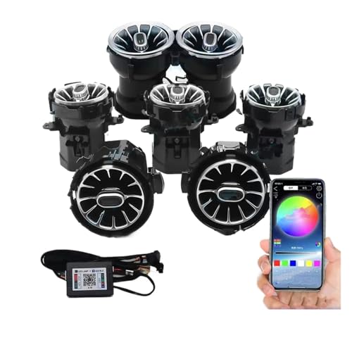 Ausgang Klimaanlage Lüftungsgitter 7 Stück Für Benz Für GLB App Für RGB Turbo Air Outlet Nozzle Lampe LED Vent 256 Farben APP Steuerungen von SAIBOL