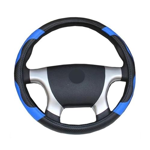 SAIBOL Lenkrad Abdeckung Auto Lenkradbezug Bus LKW Für 36 38 40 42 45 47 50 cm Außendurchmesser Blau Rot Mikrofaser Leder Lenkradhülle Lenkradbezug (Farbe : Blue 47CM) von SAIBOL
