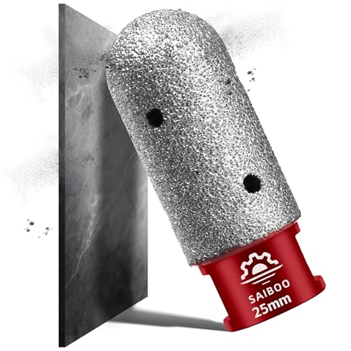 Diamant-Fingerfräs-Bit Durchmesser 25mm x M14 Gewinde zum Vergrößerung Vorhandener Löcher Formgebung Polieren Schleifen auf Keramik Fliesen Marmor Granit Arbeitsplatte, für Winkelschleifer von SAIBOO