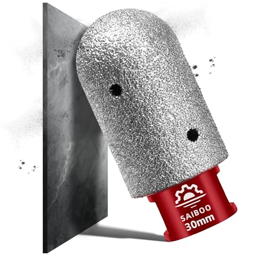 Diamant-Fingerfräs-Bit Durchmesser 30mm x M14 Gewinde zum Vergrößerung Vorhandener Löcher Formgebung Polieren Schleifen auf Keramik Fliesen Marmor Granit Arbeitsplatte, für Winkelschleifer von SAIBOO