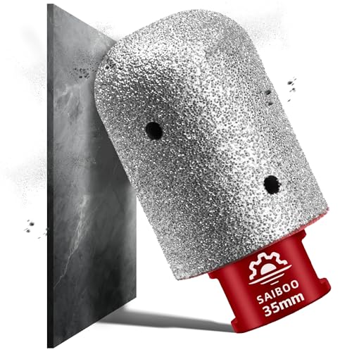 Diamant-Fingerfräs-Bit Durchmesser 35mm x M14 Gewinde zum Vergrößerung Vorhandener Löcher Formgebung Polieren Schleifen auf Keramik Fliesen Marmor Granit Arbeitsplatte, für Winkelschleifer von SAIBOO