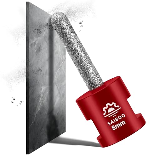 Diamant-Fingerfräs-Bit Durchmesser 8mm x M14 Gewinde zum Vergrößerung Vorhandener Löcher Formgebung Polieren Schleifen auf Keramik Fliesen Marmor Granit Arbeitsplatte, für Winkelschleifer von SAIBOO