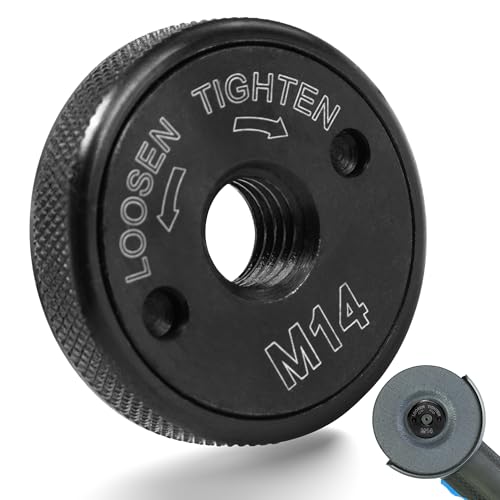 Schnellspannmutter M14 für Winkelschleifer Angle Grinder Flange Nut Trennschleifer Mutter Quick-Spannmutter für Alle Winkelschleifer von Metabo, Makita, AEG,Dewalt, Flex, Hitachi etc(1x spannmutter) Schnellspannmutter M14 für Winkelschleifer Angle Grinder Flange Nut Trennschleifer Mutter Quick-Spannmutter für Alle Winkelschleifer von Metabo, Makita, AEG,Dewalt, Flex, Hitachi etc(1x spannmutter) von SAIBOO