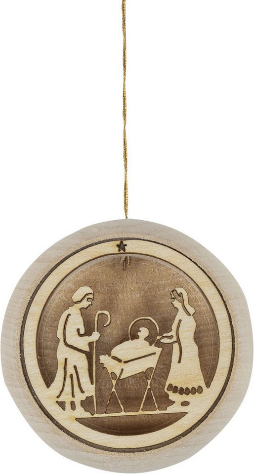 SAICO Original Christbaumschmuck Christbaumschmuck Halbe Christbaumkugel mit dem Motiv Christi Geburt von SAICO Original