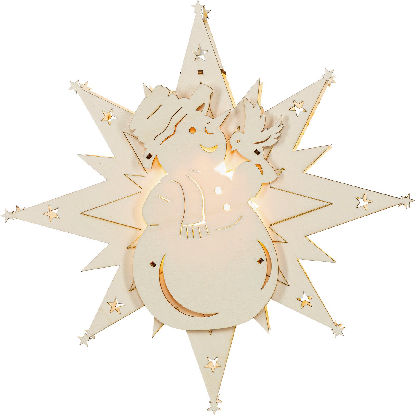 SAICO Original LED Fensterbild Schneemann, inkl. LED-Leuchtmittel, warmweiß, LED wechselbar, BxHxT: 30x32,5x4,5 cm von SAICO Original