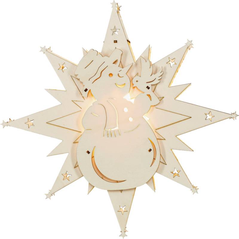 SAICO Original LED Fensterbild Schneemann, inkl. LED-Leuchtmittel, warmweiß, LED wechselbar, BxHxT: 30x32,5x4,5 cm von SAICO Original