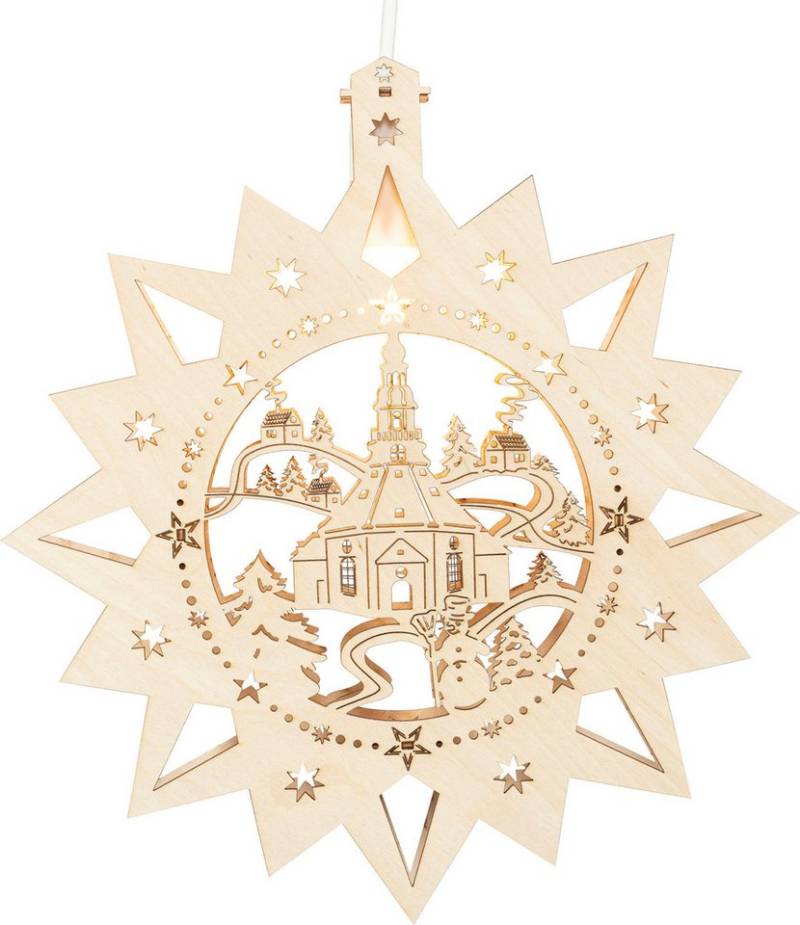 SAICO Original LED Fensterbild Seiffener Kirche, inkl. LED-Leuchtmittel, warmweiß, LED wechselbar, BxHxT: 30x32,5x4,5 cm von SAICO Original