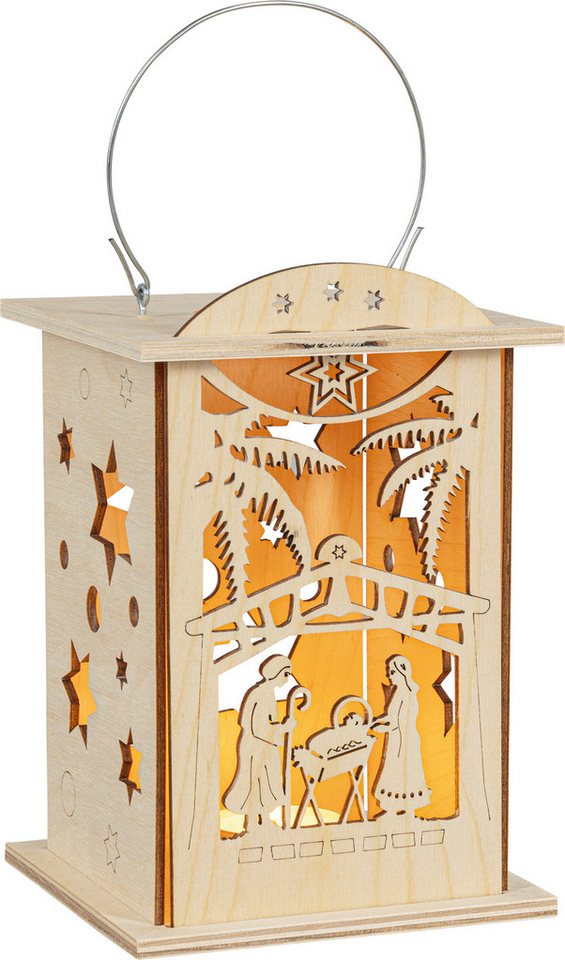 SAICO Original LED Laterne Christi Geburt, warmweiß für Batteriebetrieb, LED fest integriert, Nutzung mit Teelicht oder LED-Stripe, BxHxT: 16x12x12 cm SAICO Original LED Laterne Christi Geburt, warmweiß für Batteriebetrieb, LED fest integriert, Nutzung mit Teelicht oder LED-Stripe, BxHxT: 16x12x12 cm von SAICO Original
