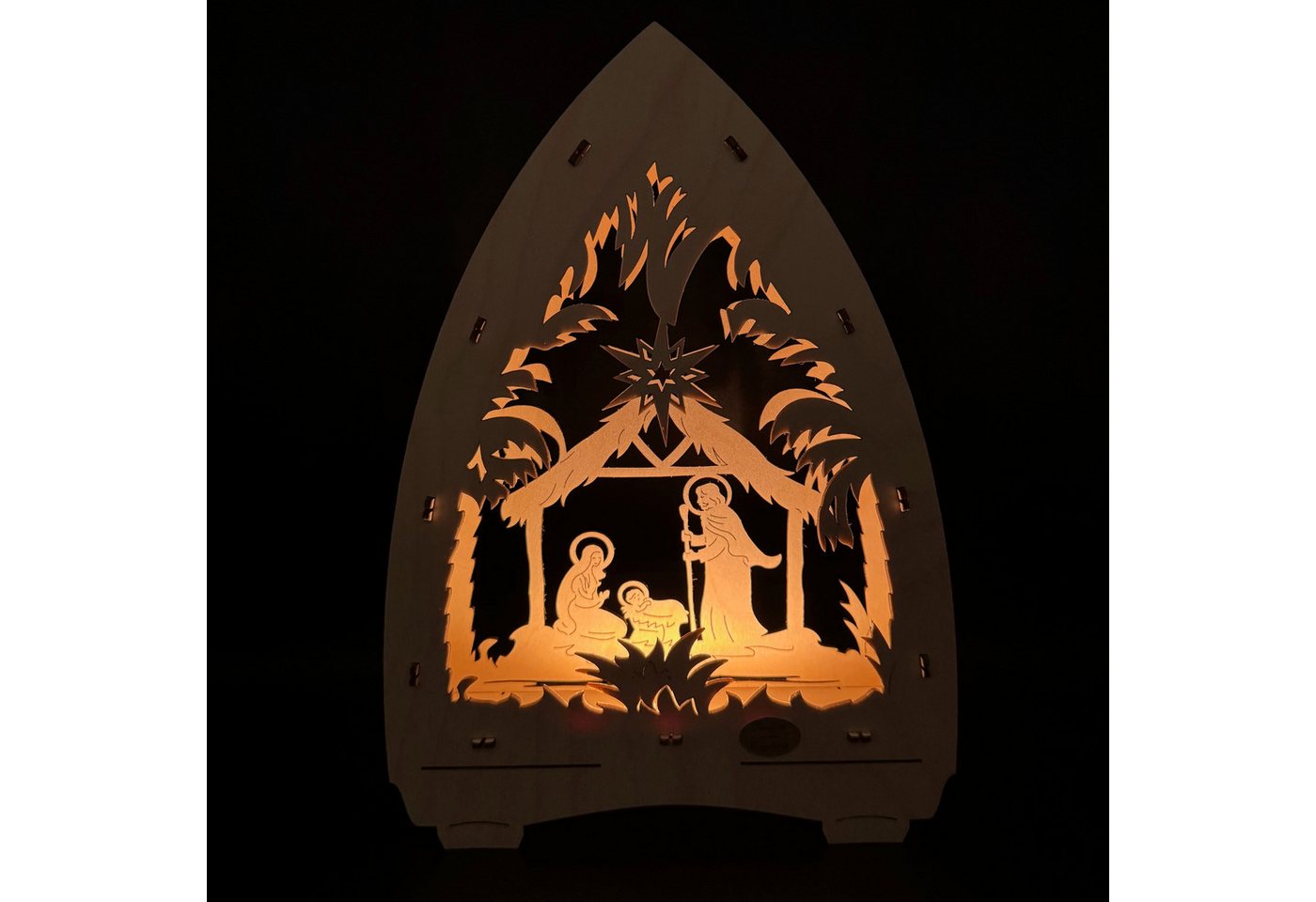 SAICO Original LED Lichterbogen - Lichterspitze Christi Geburt aus dem Erzgebirge - Weihnachtsdeko, mit Batterie für Wohnzimmer, Fensterbank oder Sideboard SAICO Original LED Lichterbogen - Lichterspitze Christi Geburt aus dem Erzgebirge - Weihnachtsdeko, mit Batterie für Wohnzimmer, Fensterbank oder Sideboard von SAICO Original
