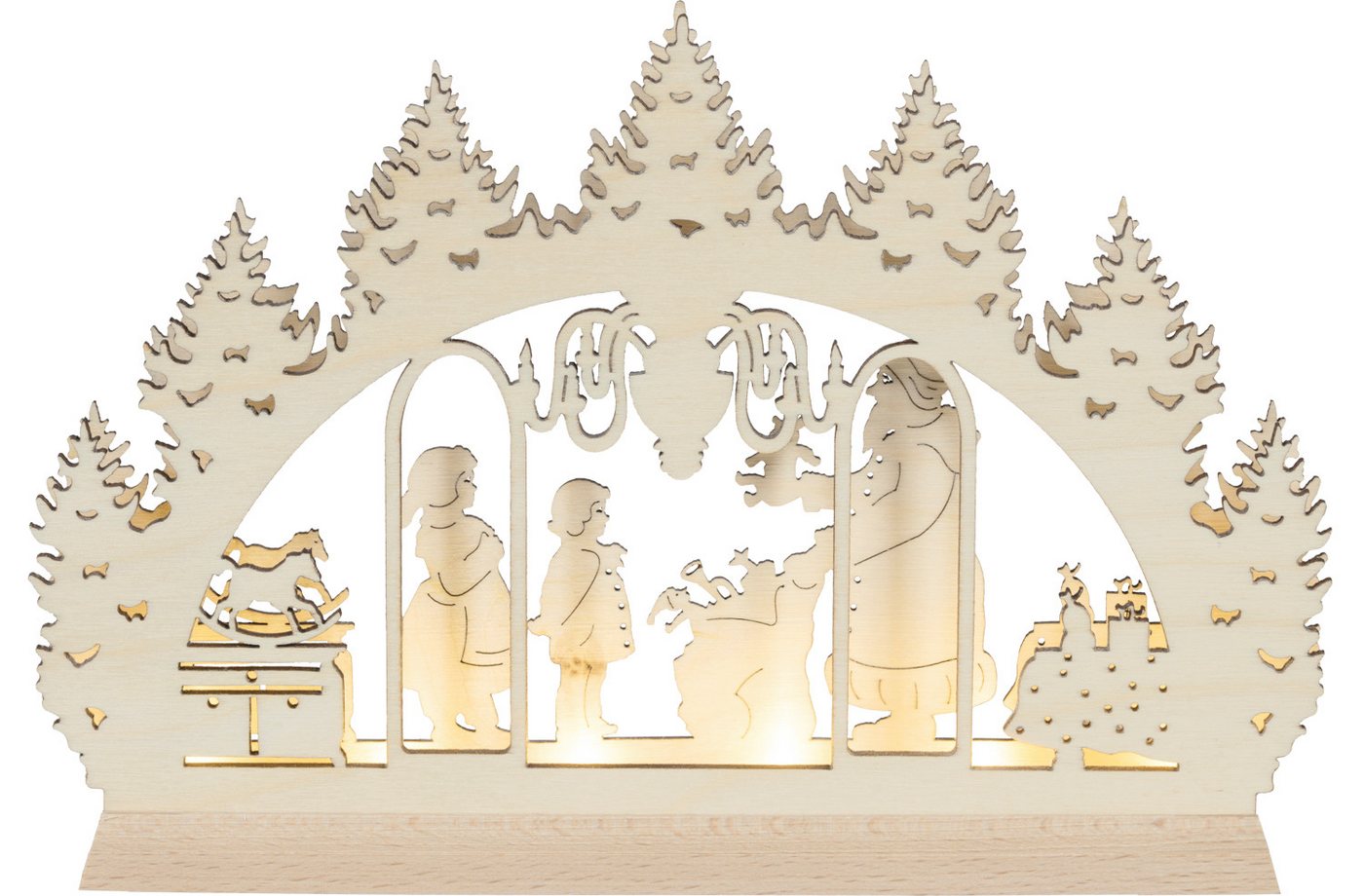 SAICO Original LED Lichterbogen Mini-Lichterbogen, Weihnachtsmann, mit LED-Stripe, warmweiß, Timerfunktion am Trafo, BxHxT: 23,5x16x3 cm SAICO Original LED Lichterbogen Mini-Lichterbogen, Weihnachtsmann, mit LED-Stripe, warmweiß, Timerfunktion am Trafo, BxHxT: 23,5x16x3 cm von SAICO Original