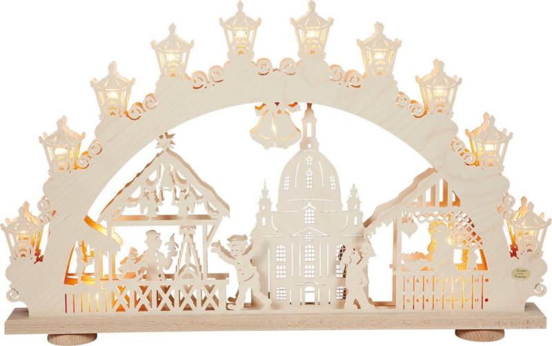 SAICO Original LED Schwibbogen 3D-Lichtbogen - Dresdner Striezelmarkt, winterliche Dekoration mit LED-Beleuchtung - Made in Germany von SAICO Original
