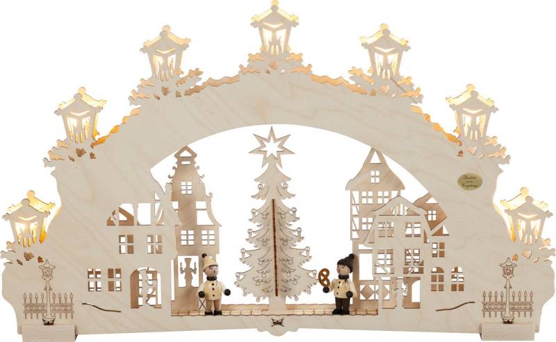 SAICO Original LED Schwibbogen 3D-Lichterbogen, Auf dem Weihnachtsmarkt, LED-Beleuchtung, warmweiß, Timerfunktion am Trafo, BxHxT: 52x32x4,5 cm von SAICO Original